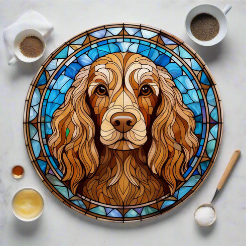 Cocker Spaniel Chocolate Glass Suncatcher Worktop Saver
